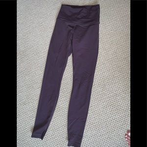 Lululemon High Waisted Wunder Under Maroon Legging